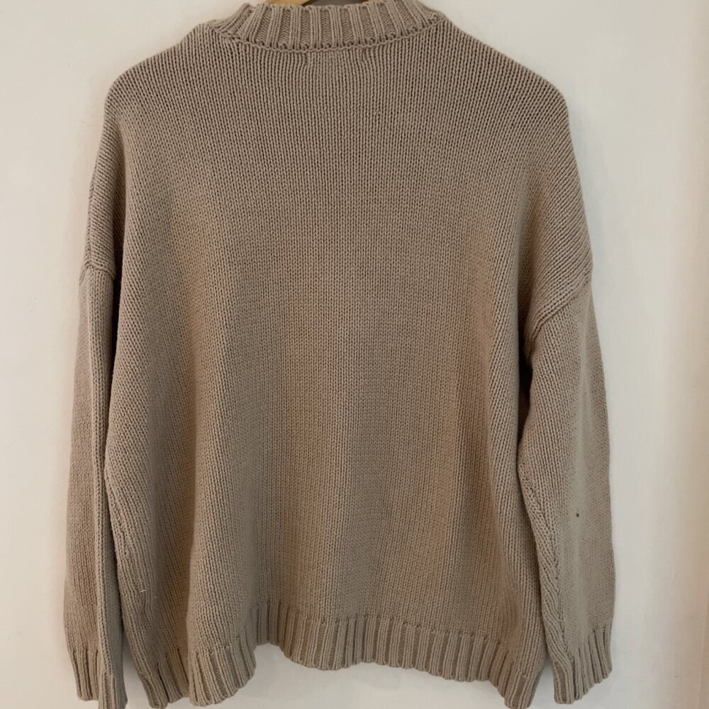 Sincerely Jules Women's Bow Sweater Size Medium Beige Oversized Coquette NWOT - Picture 3 of 8
